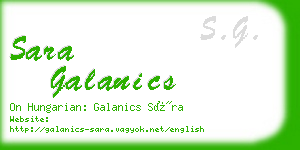 sara galanics business card